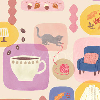 家庭電気文化会様ALLE2025年表紙パターンイラスト